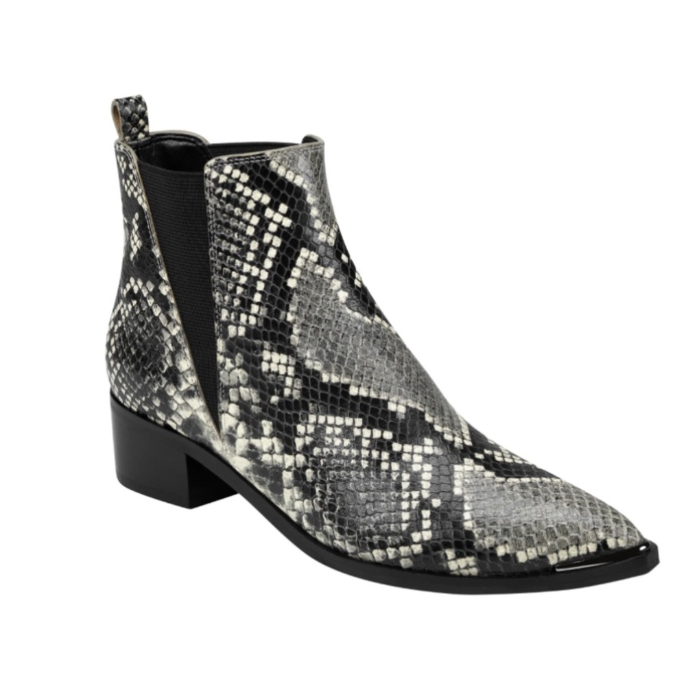 Marc Fisher LTD Yale Black and white Snakeskin Chelsea Boot